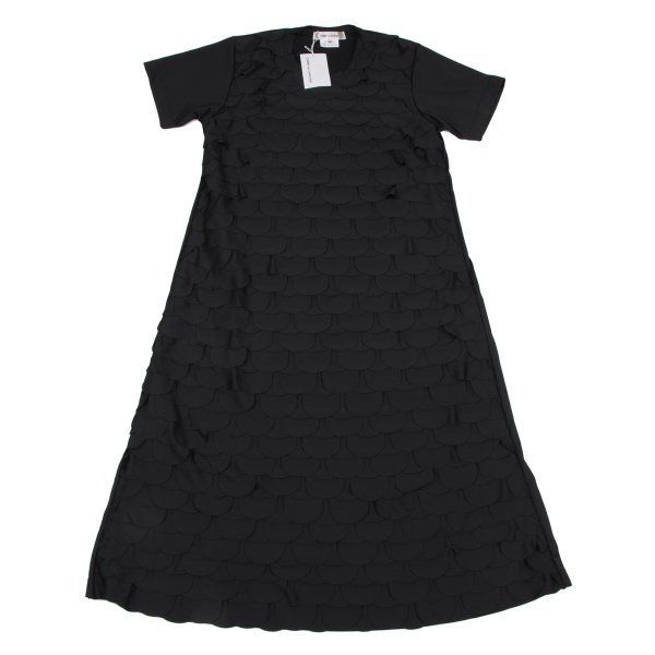 コムデギャルソンCOMME des GARCONS ポリスケイルパッチ半袖ワンピース 黒M