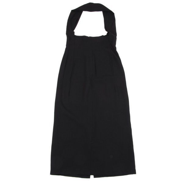 ローブドシャンブル コムデギャルソンrobe de chambre COMME des GARCONS ウールギャバホルターネックワンピース 黒M位