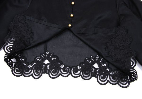 クリスチャンディオールChristian Dior レース切替シルクブラウス 黒11