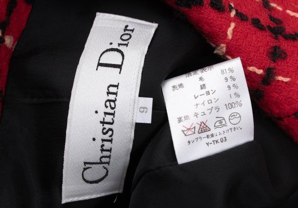 クリスチャンディオールChristian Dior ウール混ステッチチェック