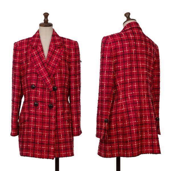 クリスチャンディオールChristian Dior ウール混ステッチチェック