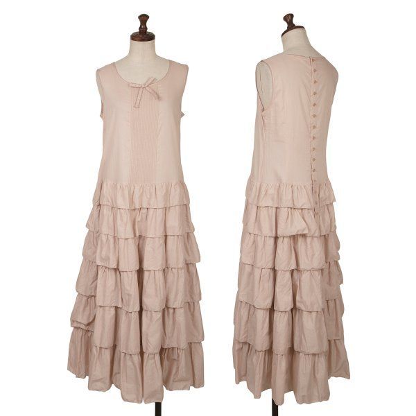 ピンクハウスPINK HOUSE フリル切替ノースリーブワンピース ピンクM位