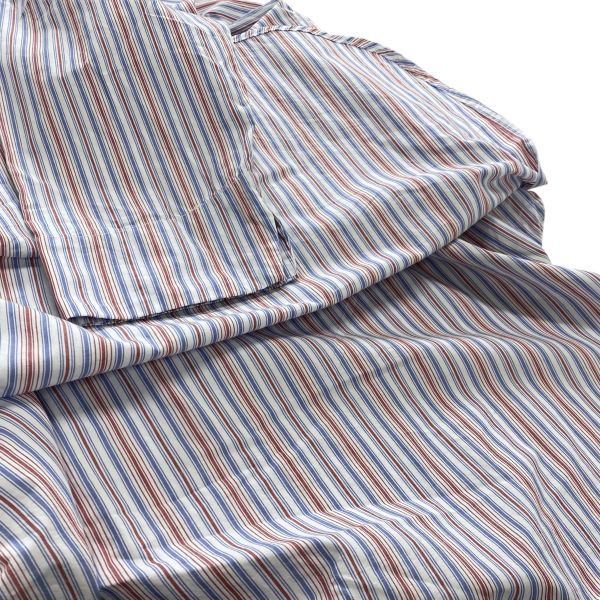  フォーティファイブアール 45 R フリルチュニック ワンピース 七分袖 ストライプ スタンド 綿100％ サイズF レディース S 5 Y 474 五分袖 七分袖 チュニック