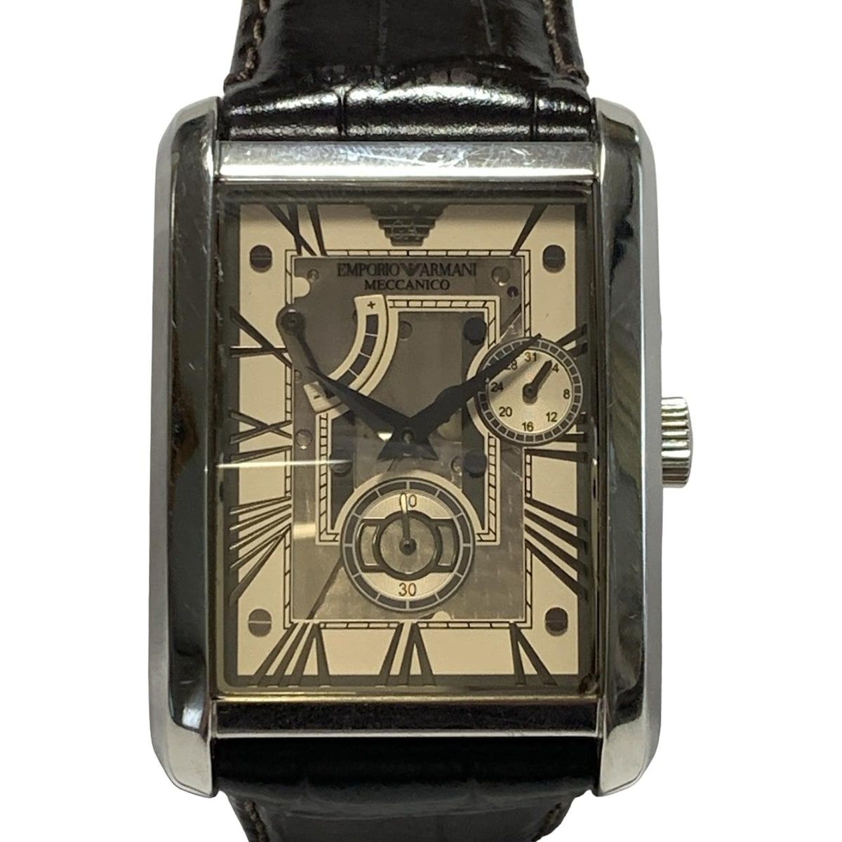 エンポリオアルマーニ 腕時計 AR-4243 メンズ 裏スケ パワーリザーブ ベージュ