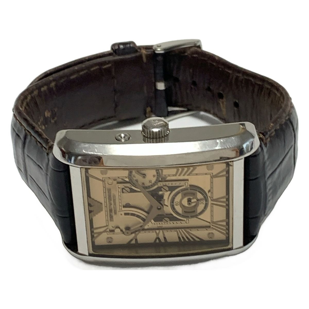 エンポリオアルマーニ 腕時計 AR-4243 メンズ 裏スケ パワーリザーブ ベージュ