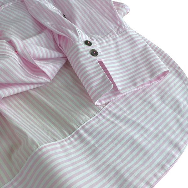 ◇ エンフォルド ENFOLD ストライプ ソリッドスリーブ シャツ ブラウス