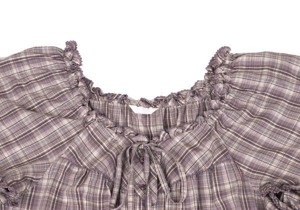 HOUSE オーバーチェックフリルブラウスチュニック