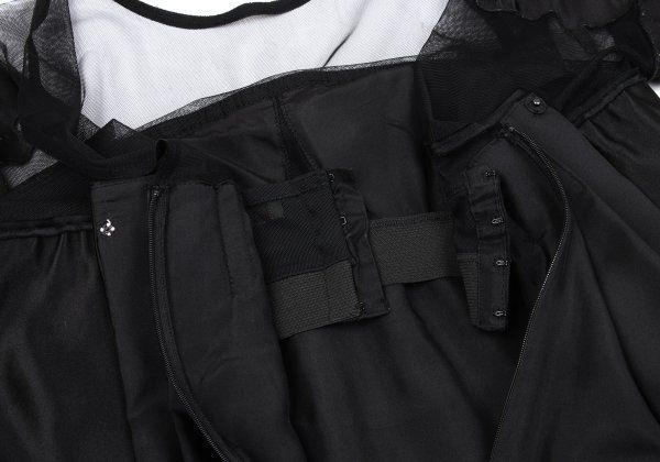 メッシュ切替文字パッチシルク半袖チュニック