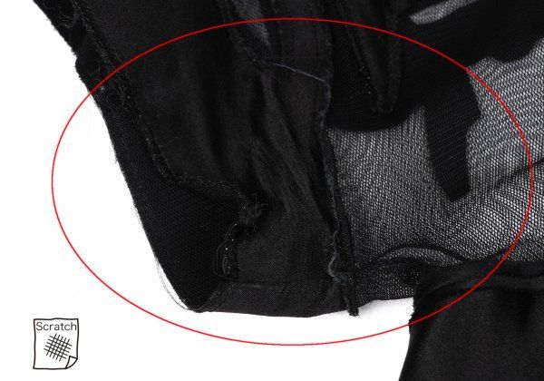 メッシュ切替文字パッチシルク半袖チュニック