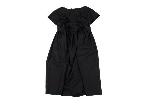 トリココムデギャルソンtricot COMME des GARCON ポリフリルペースト半袖ワンピース 黒S