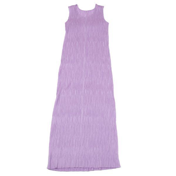 プリーツプリーズPLEATS PLEASE クレーププリーツノースリーブワンピース 薄紫4