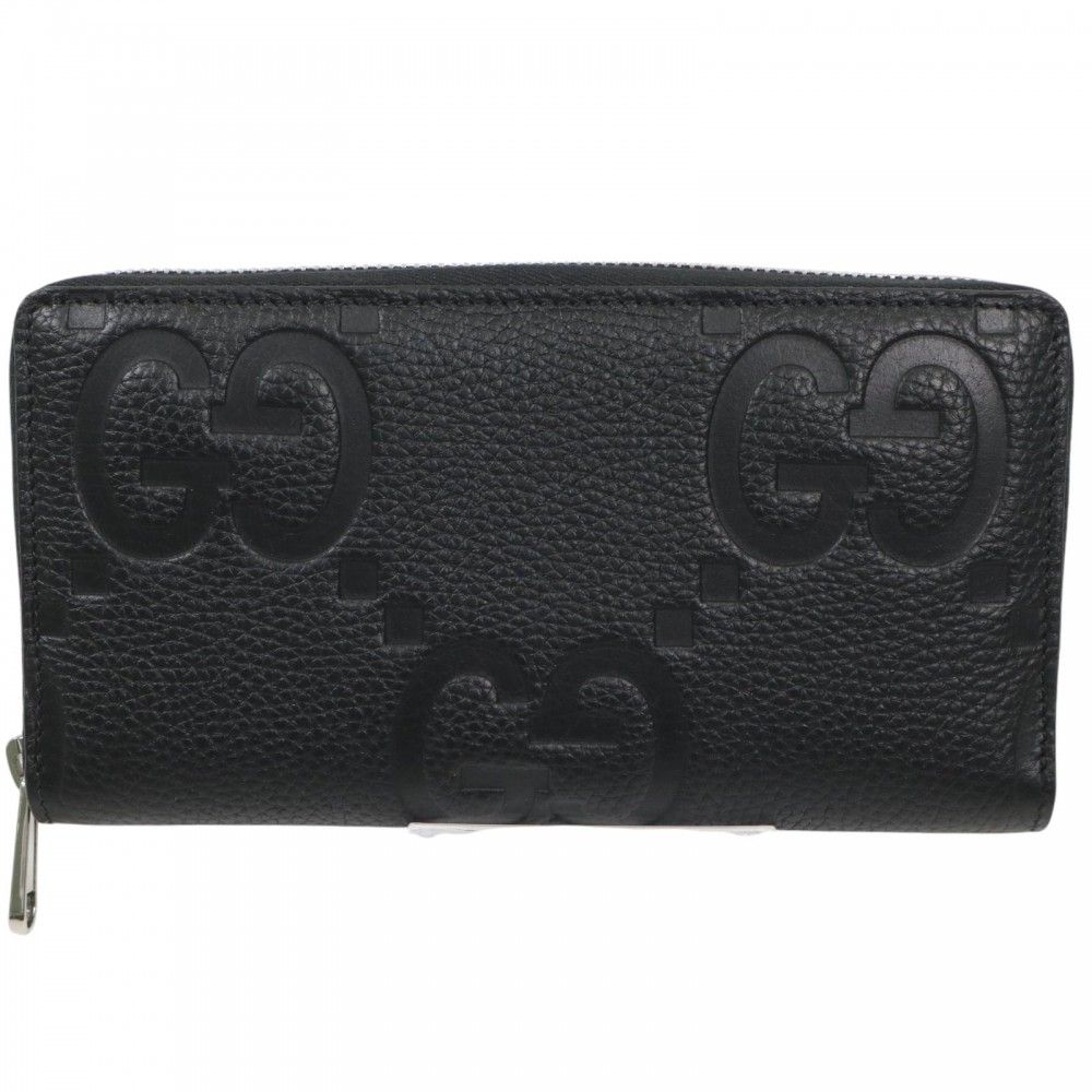 GUCCIラウンドジップ ブラックレザー長財布 在庫一掃】 グッチ 長財布 メンズ ジャンボGG ジップアラウンド