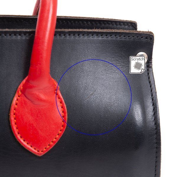 COMME des GARCONS ミニボストンバッグ　 ロゴ　レザー コムデギャルソンCOMME des GARCONS カラーハンドルレザーミニボストン