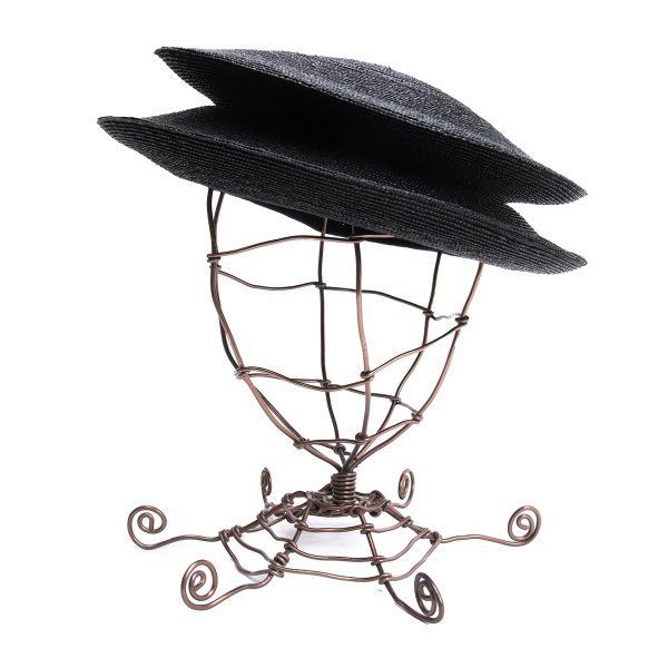  コムデギャルソンCOMME des GARCONS 変形ストローハット 黒 その他 帽子