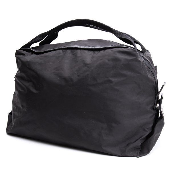 イッセイミヤケISSEY MIYAKE レザー切替ナイロンハンドバッグ 黒