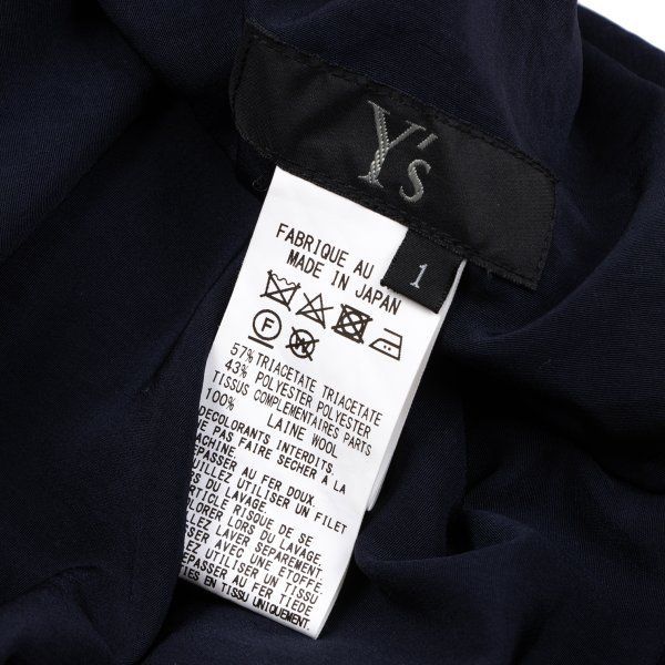 ニット切替クレープデシンノースリーブワンピース チャコール紺1