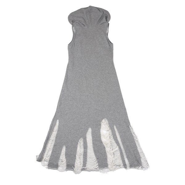 裾クラッシュノースリーブスウェットワンピース