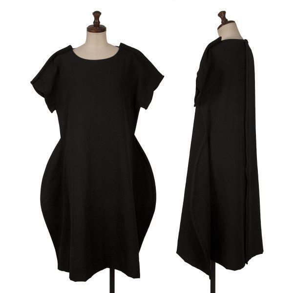 コムデギャルソンCOMME des GARCONS エステル二次元半袖ワンピース 黒XS