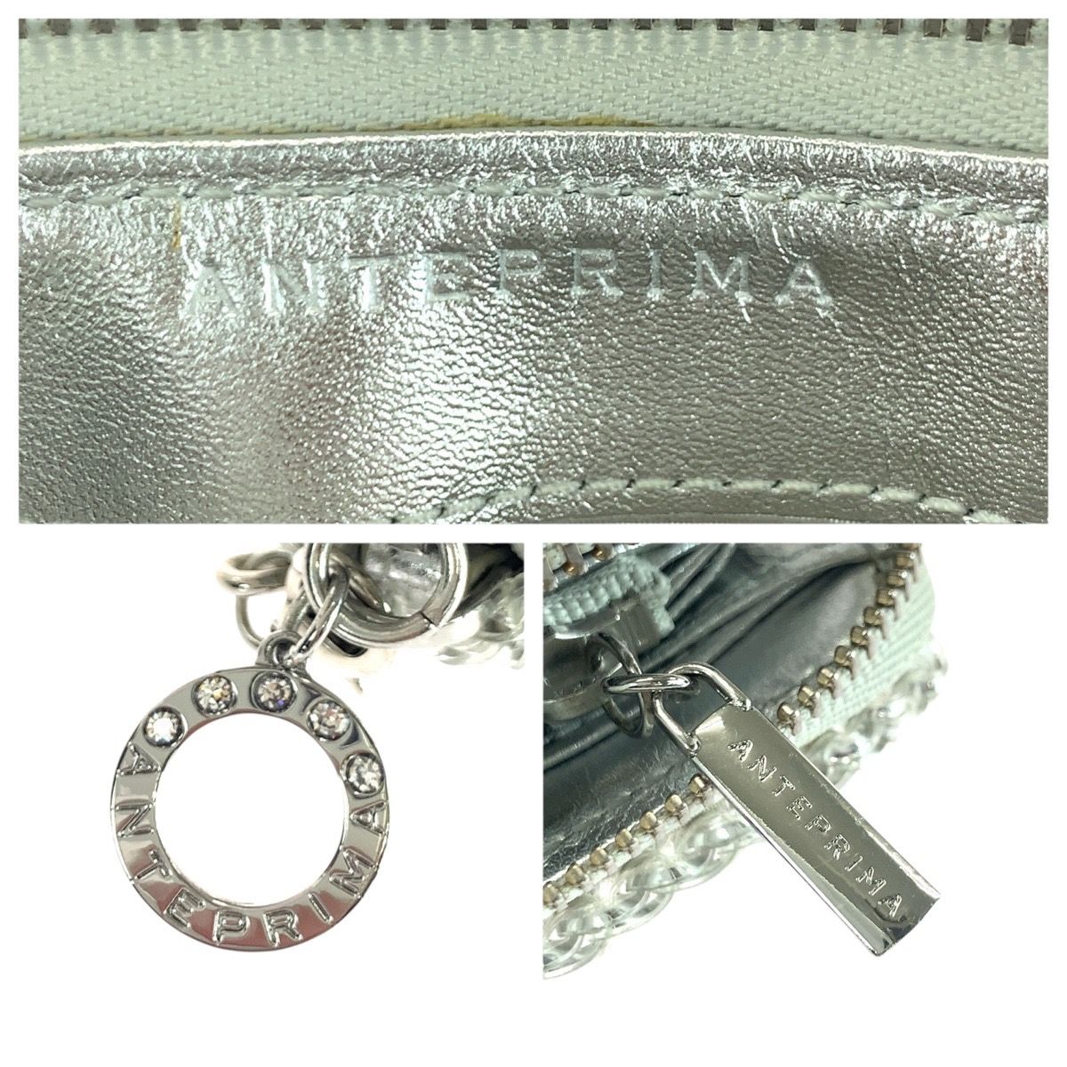 美品 ANTEPRIMA アンテプリマ シルバー シルバー金具 ワイヤー 長財布