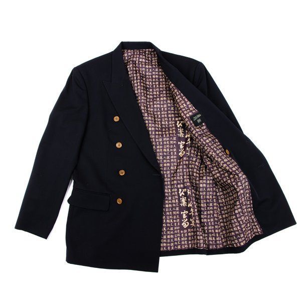 ジャンポールゴルティエ.jean paul GAULTIER.ダブルブレスト ジャンポールゴルチエ オムJean Paul GAULTIER HOMME 裏漢字プリント