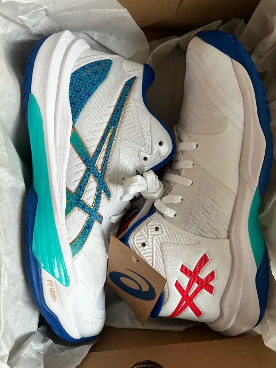 アシックス スカイ エリート FF MT 3 バレーボールシューズ ホワイト ブルー