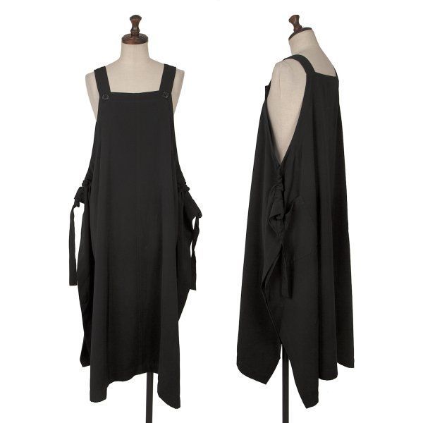 ワークショップWORKSHOP ポリストリングデザインワンピース 黒M位