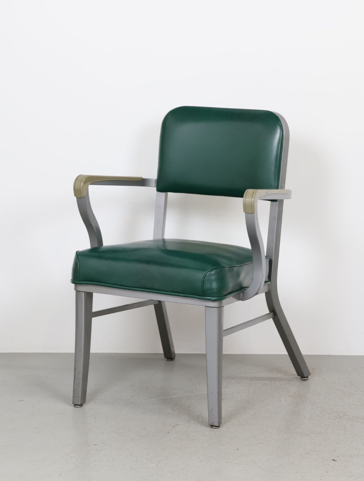 1960年代 Steelcase社製 ヴィンテージ グリーンビニールレザー アームチェア イス