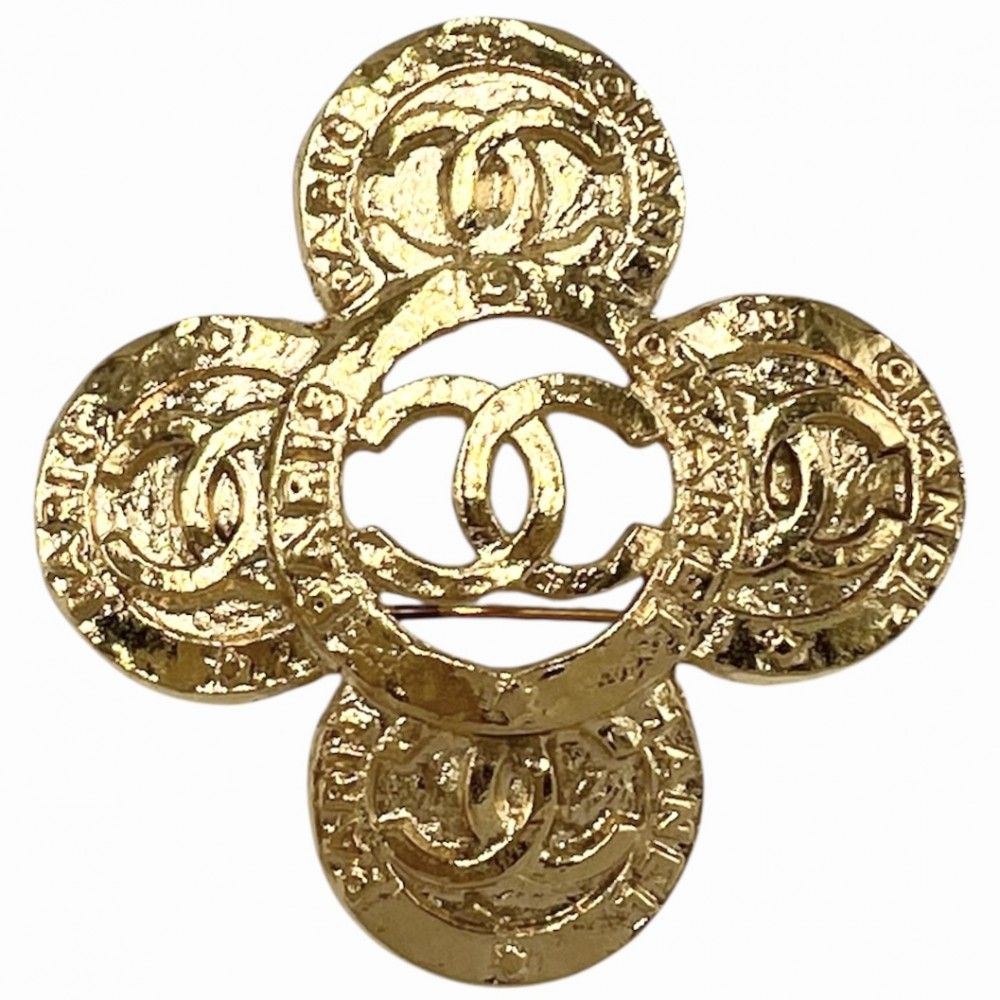 シャネル ブローチ ゴールド 美品 ココマーク GP 中古 CHANEL CHANEL 中古品 シャネル ココマーク ブローチ ひし形 ゴールド GP