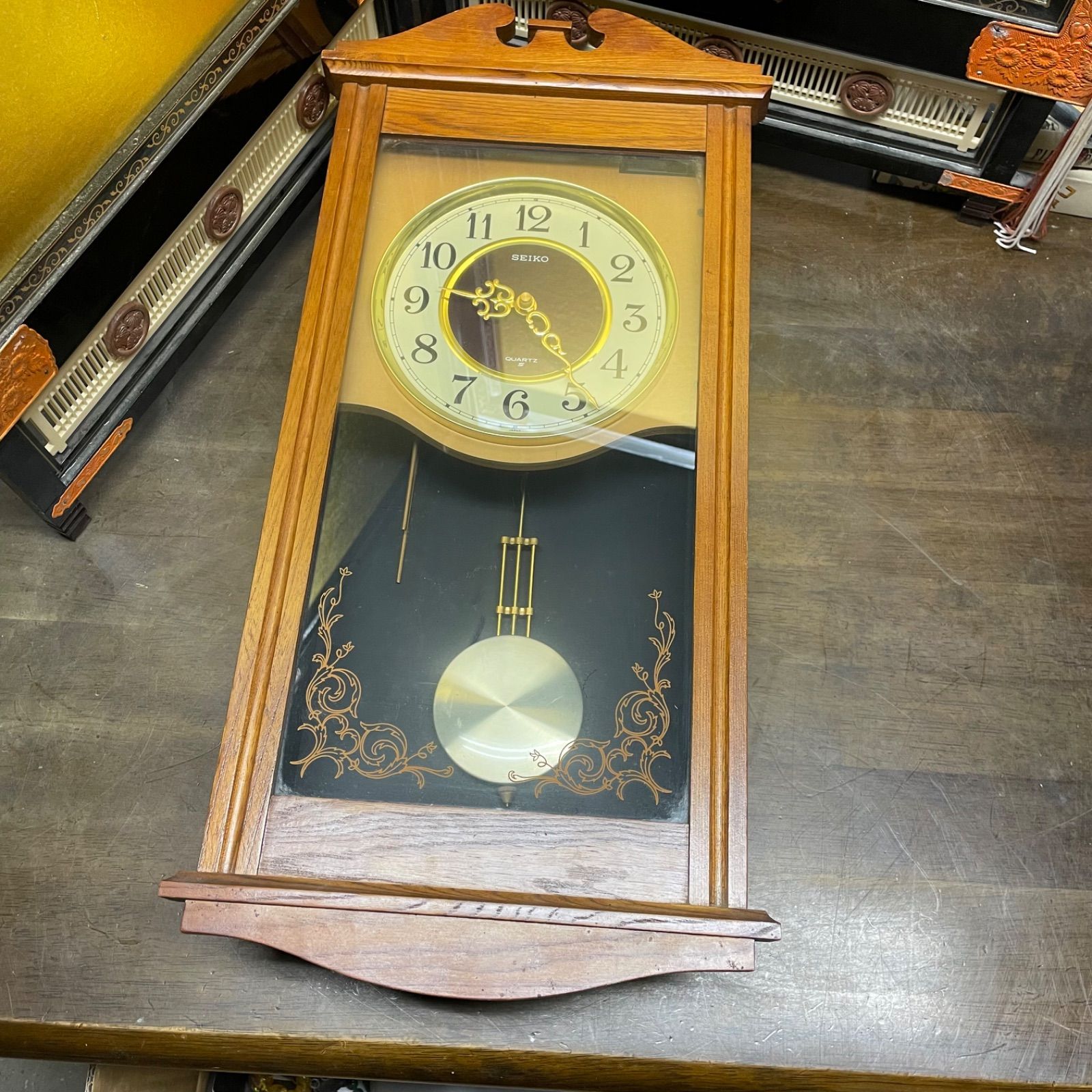 セイコー SEIKO PQ810B 振り子時計 柱時計 掛け時計 アンティーク 昭和