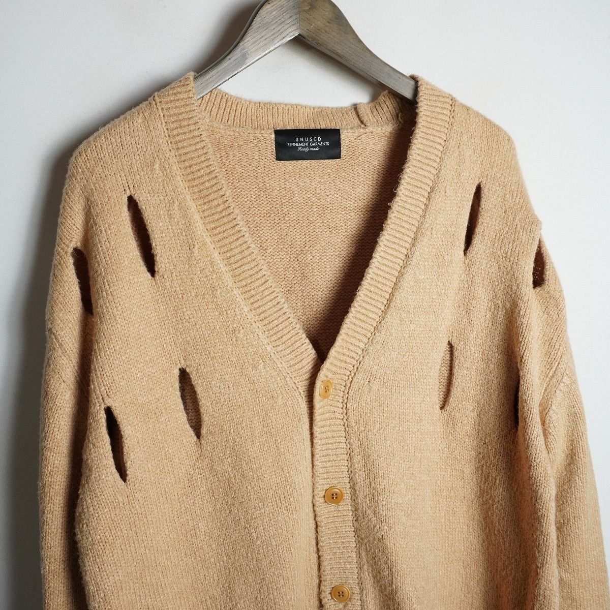 正規 UNUSED アンユーズド 5G holed cardigan 穴あき ニット 