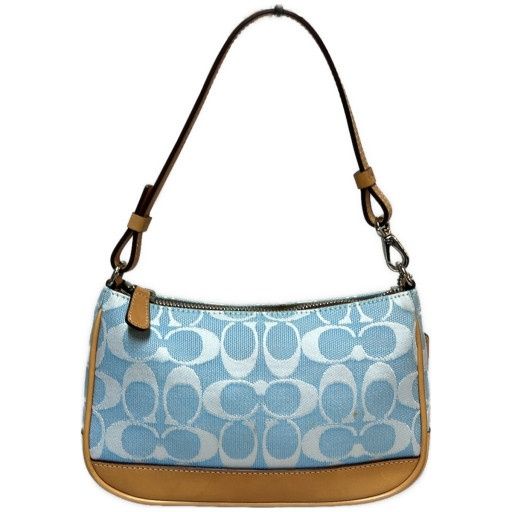 極美品 COACH 3005 アクセサリーポーチ ワンショルダー 水色 6094 COACH コーチ ショルダーバッグ ミニバッグ アクセサリー ポーチ