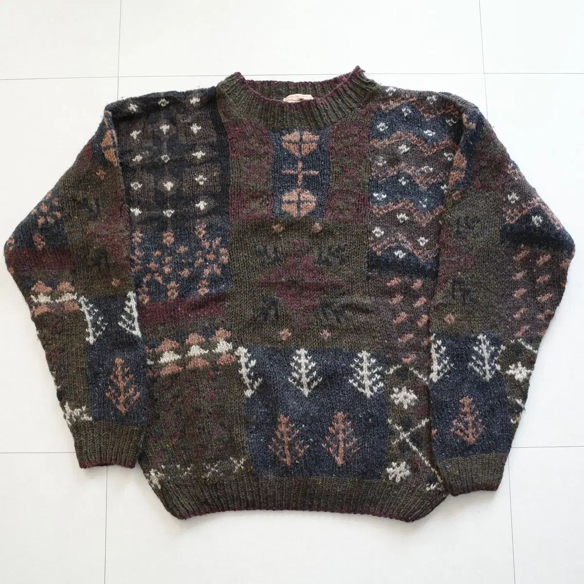 アディロンダック ハンドメイド パッチワーク ウール ニット M