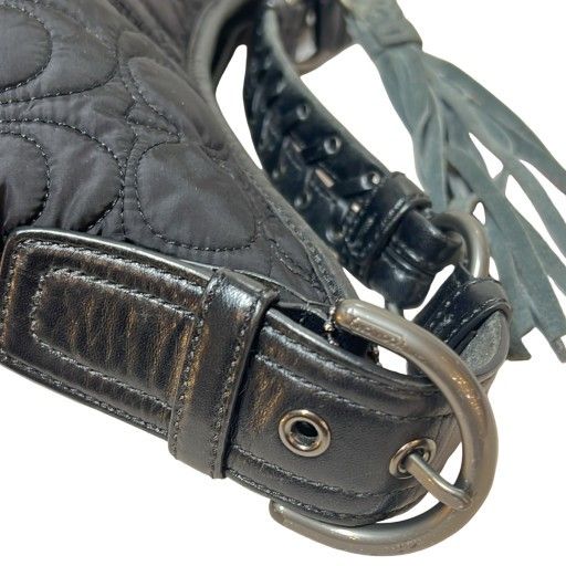COACH コーチ ショルダーバッグ ワンショルダーバッグ ハーフムーン ナイロン フリンジ スエード 6791 ブラック レザー COACH コーチ ショルダーバッグ ワンショルダーバッグ ハーフムーン