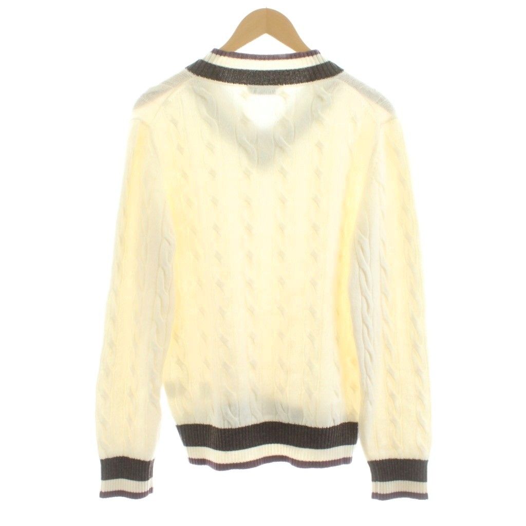 グランサッソ GRAN SASSO 8ゲージウールVネックチルデンニット