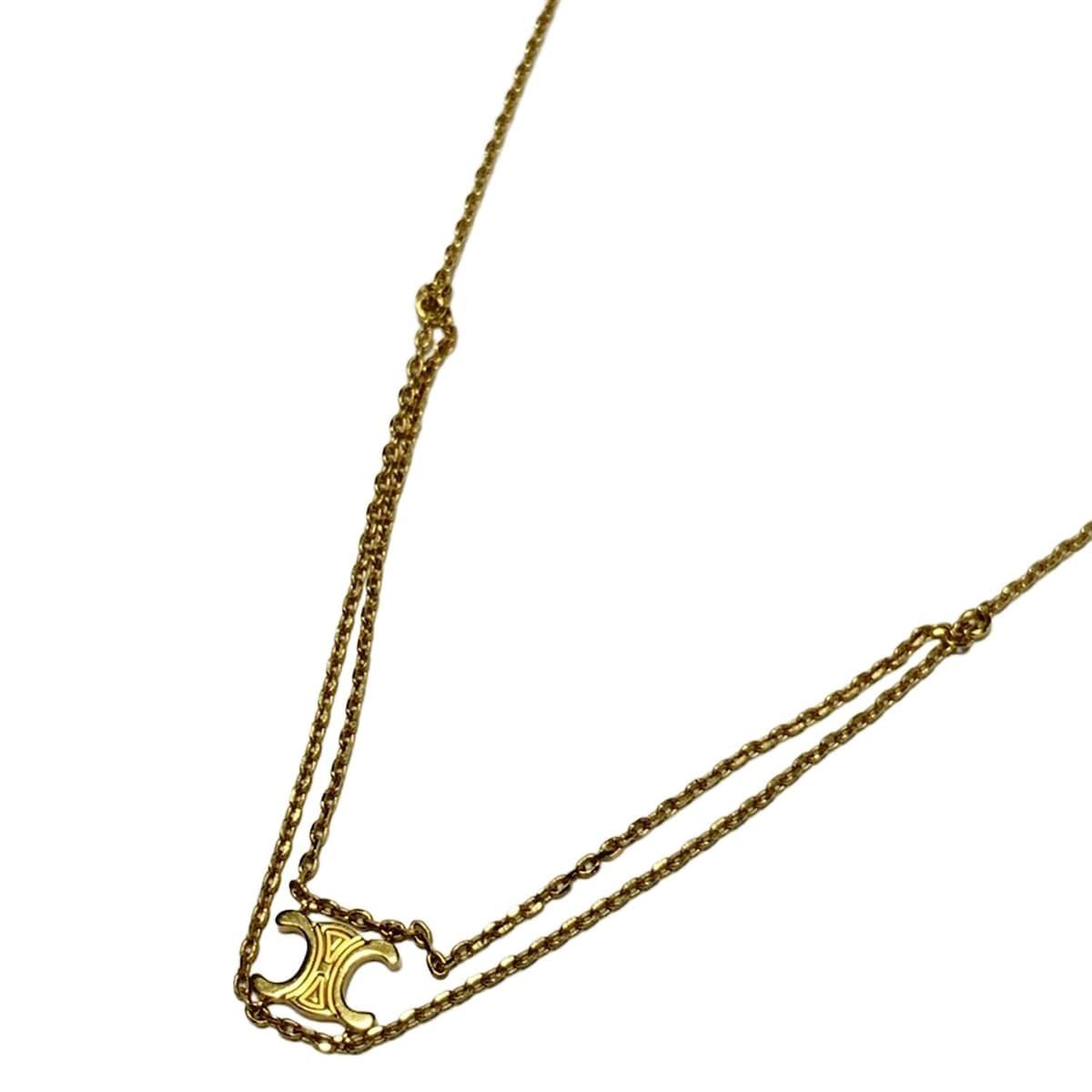 CELINE(セリーヌ) ネックレス トリオンフサスペンダー ゴールド 二連