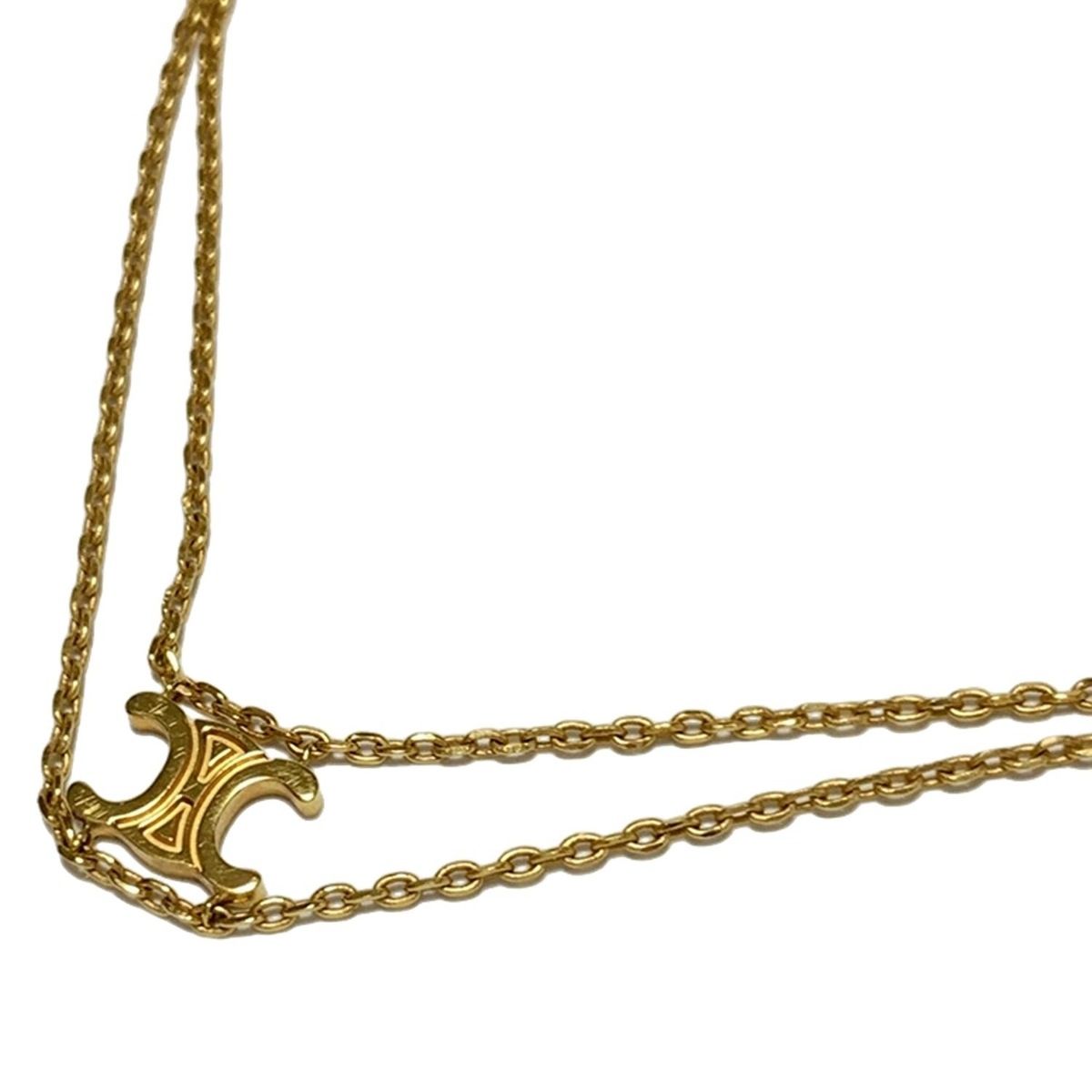 CELINE(セリーヌ) ネックレス トリオンフサスペンダー ゴールド 二連