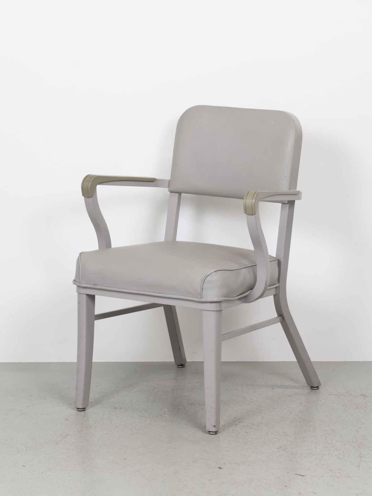 1960年代 Steelcase社製 ヴィンテージ グレービニールレザー アームチェア イス