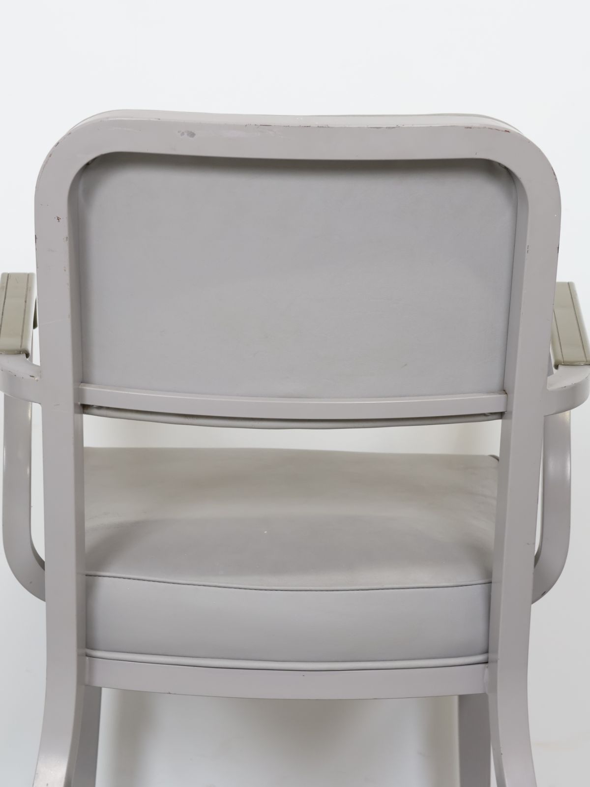 グレービニールレザー アームチェア