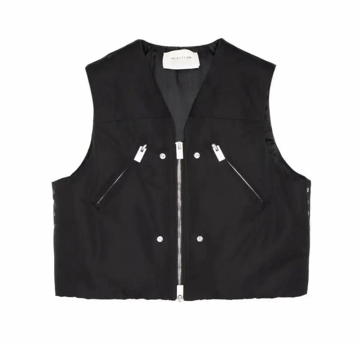 アリクス ジップアップ ダウン クロップド ベスト ジレ ブラック 1017