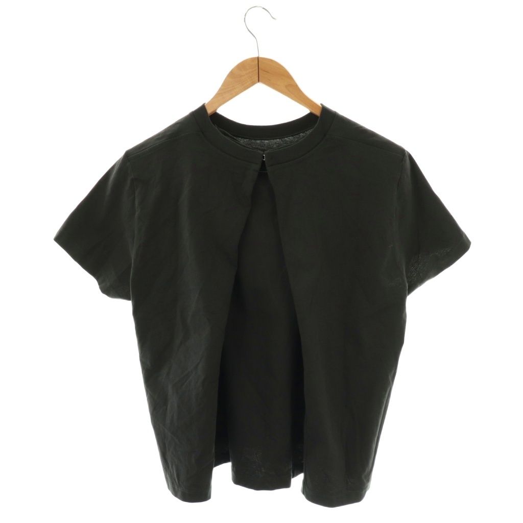 エムエムシックス メゾンマルジェラ MM 6 Maison Margiela 25 SS タック Tシャツ カットソー 半袖 無地 コットン M 黒 NR OS