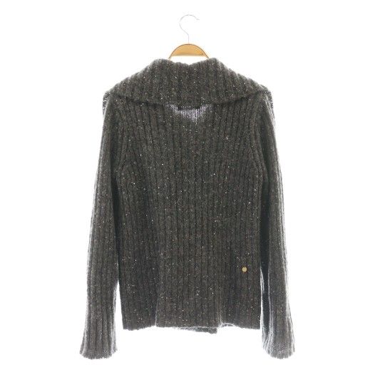 MUVEIL モヘヤ カーディガン 厚手 38 グレー ビジュー スパンコール MUVEIL モヘヤ カーディガン 厚手 38 グレー ビジュー スパンコール