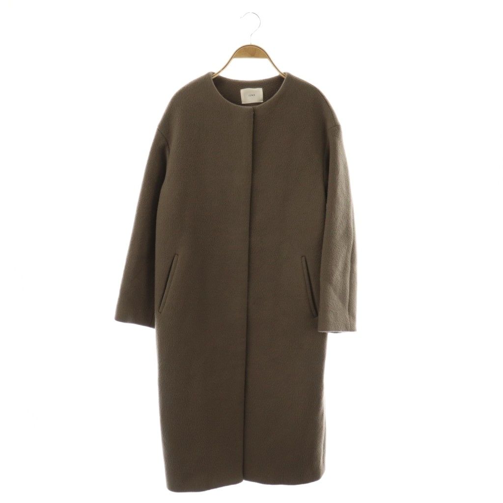 イエナ IENA ラムウールノー ロングコート 38 モカブラウン ES OS