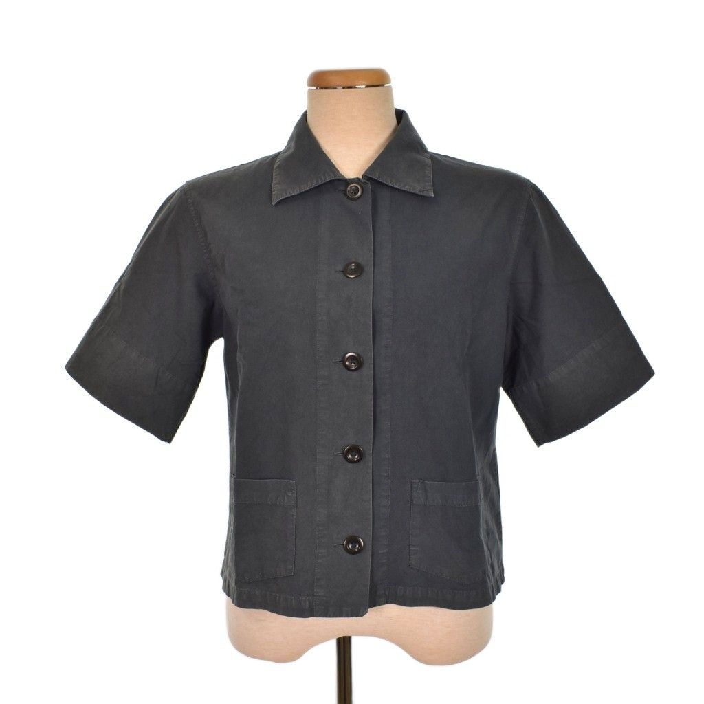 ☆新品未使用品☆マーガレットハウエルMHL半袖シャツ　グレー　Ｍ　コットン100 マーガレットハウエル MHL. シャツ 半袖 コットン 無地 1 グレー □FY