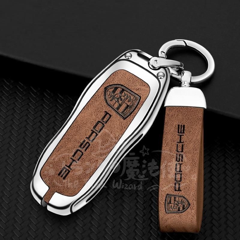 新品未使用】ポルシェ PORSCHEシルバー/ブラウンキーケース