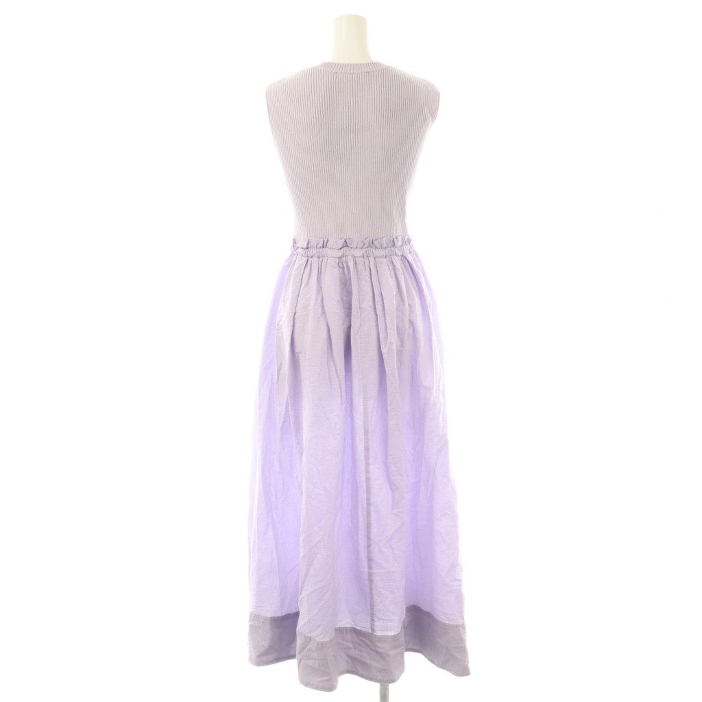 アプワイザーリッシェ Apuweiser-riche 25 SS ニット 切替 ワンピース ロング ノースリーブ 1 ラベンダー HK OS