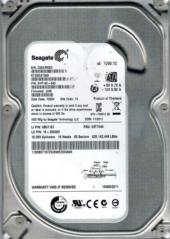 【90日保証/再生品】Seagate ST3320413AS 320GB 7.2K SATA 3.5 HDD ? Desktop Hard Drive