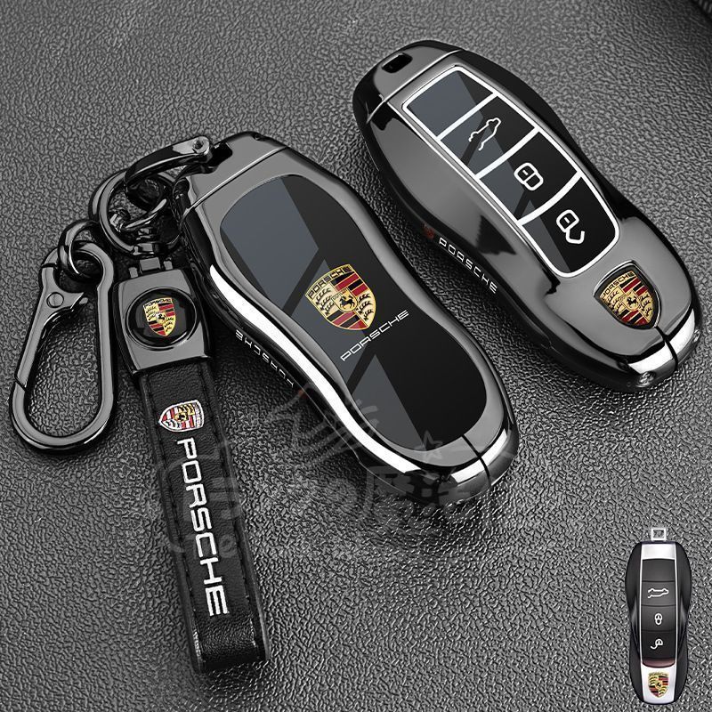 新品未使用】ポルシェPorsche ストラップ付 亜鉛合金B型 ガンメタ系