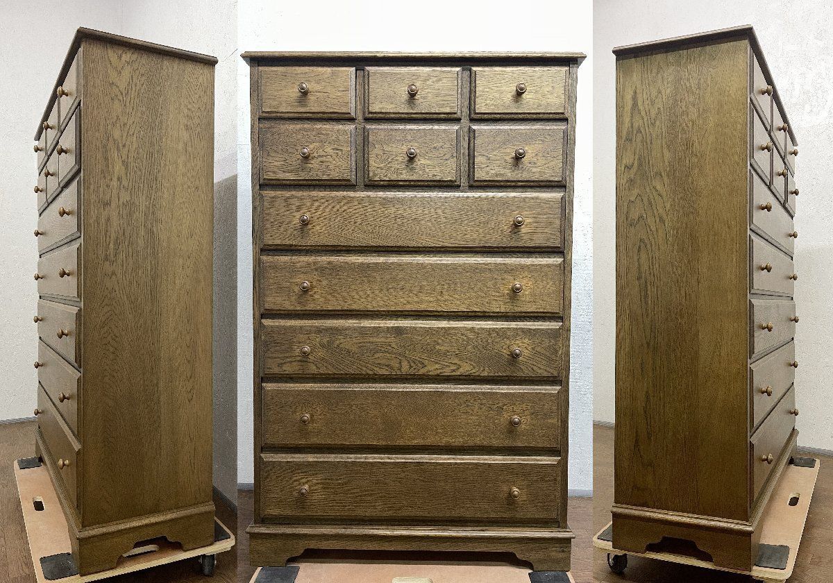 ○北海道 旭川家具 整理箪笥 7段ハイチェスト フローラ たんす タンス