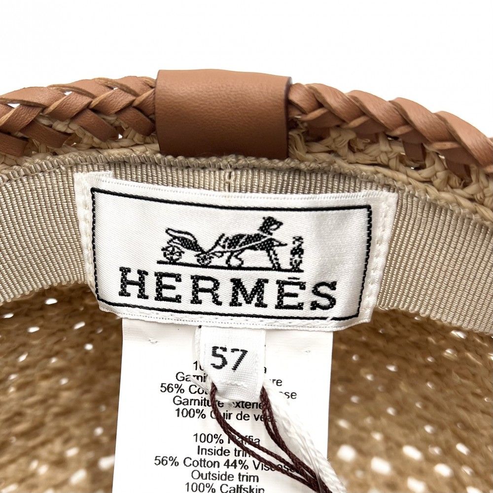 HERMES エルメス 帽子 バケットハット サイズ57 レディース ベージュ HERMES（エルメス）ハット ベージュ サイズ:57 レディース