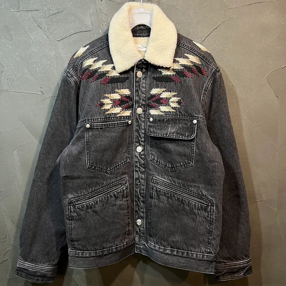 Size 36 イサベル マラン Isabel marant エスニック シープスキン デニムジャケット